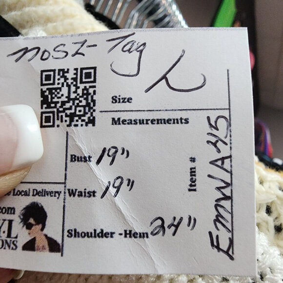 Vintage Cream & Brown Floral Knit Sweater Size L - Picture 6 of 6